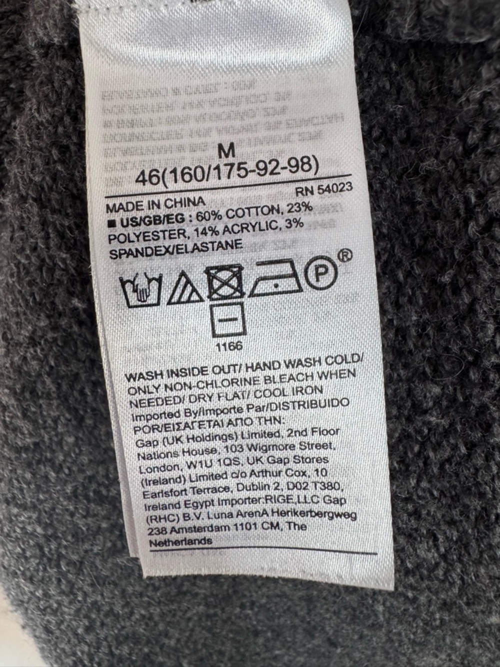 GAP Women’s Crewneck Hoodie Sweater - Charcoal - Picture 4 of 4